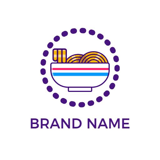 Colorful Bowl of Noodles Emphasizing Culinary Delight Logo Template