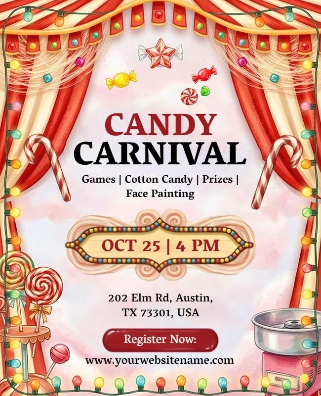 Colorful Candy Carnival Extravaganza Flyer Template
