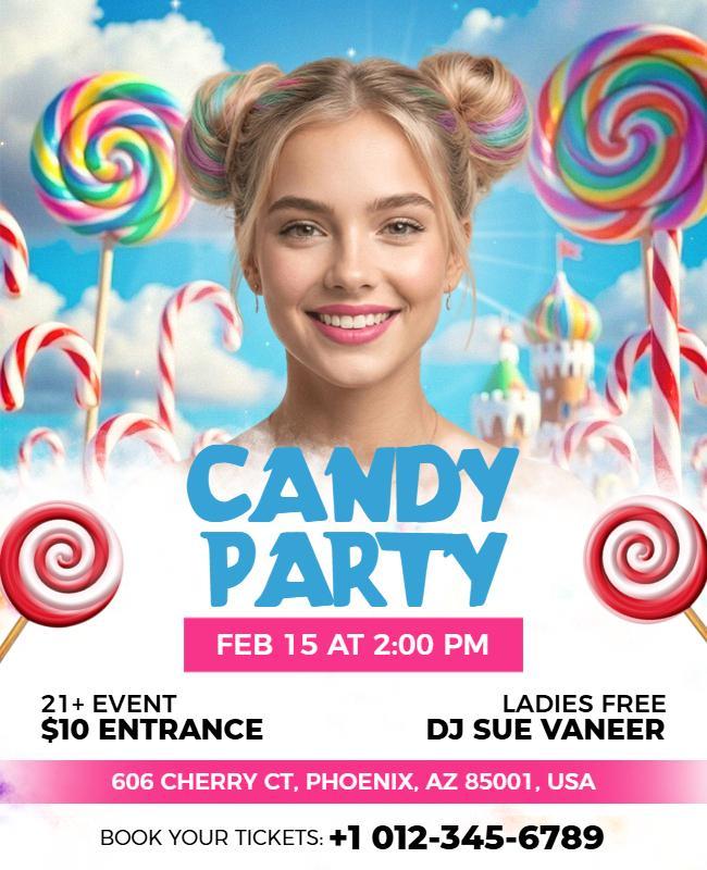 Colorful Candy Party Flyer Template