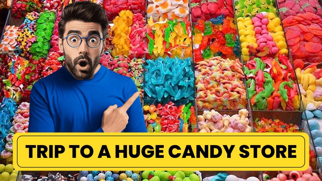 Colorful Candy Store Adventure Food YouTube Thumbnail Template
