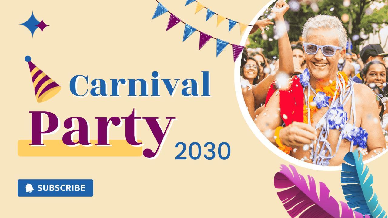 Colorful Carnival Celebration Party YouTube Thumbnail Template