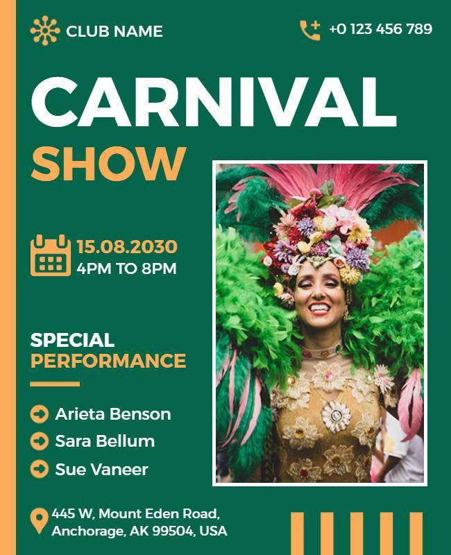 Colorful Carnival Performance Event Flyer Template