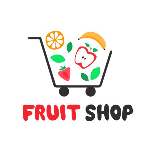 Colorful Cart Filled with Fresh Seasonal Fruits Logo Template