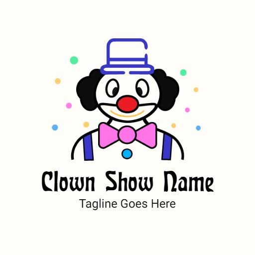 Colorful Cartoon Clown Bringing Joy to Every Event Logo Template