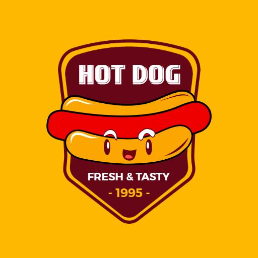 Colorful Cartoon Hotdog Logo with Fresh and Tasty Appeal Logo Template
