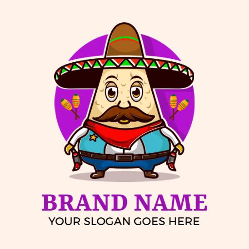 Colorful Cartoon Representation of Mexican Culture Logo Template
