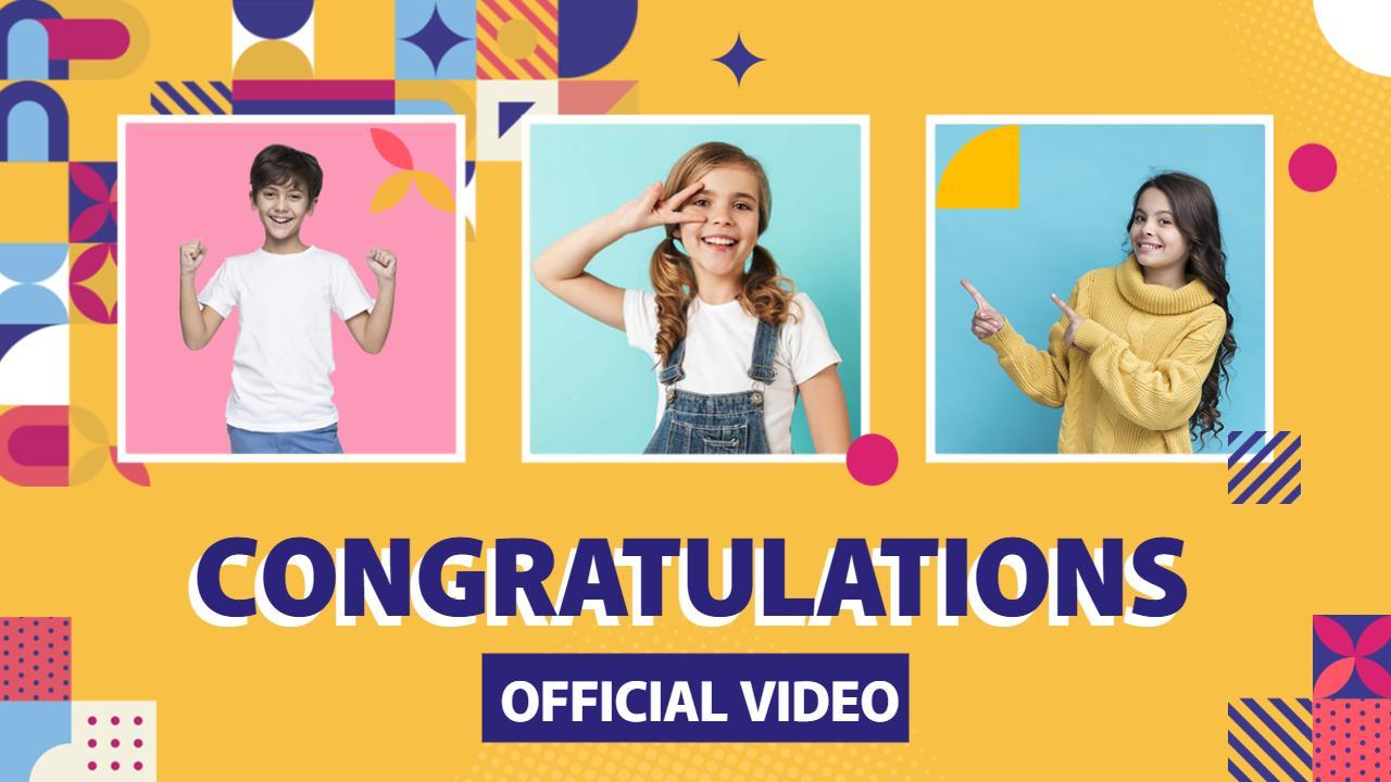 Colorful Celebration Congratulations Trending YouTube Thumbnail Template