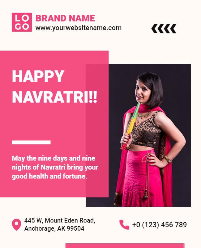 Colorful Celebration for Navratri Festival Poster Template
