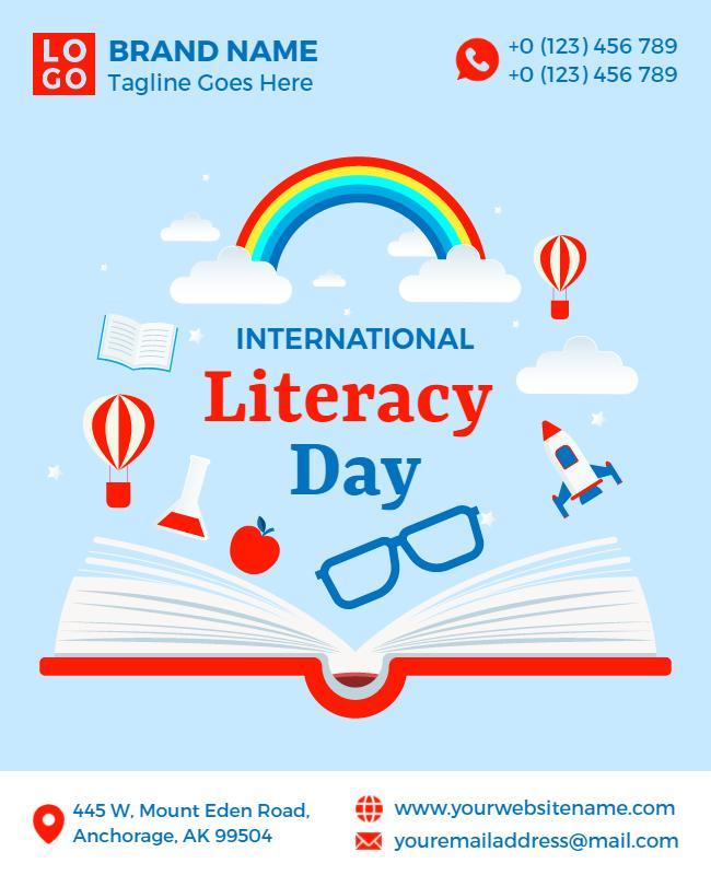 Colorful Celebration of International Literacy Day Poster Template