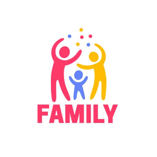 Colorful Celebration of Joy and Togetherness in Family Logo Template