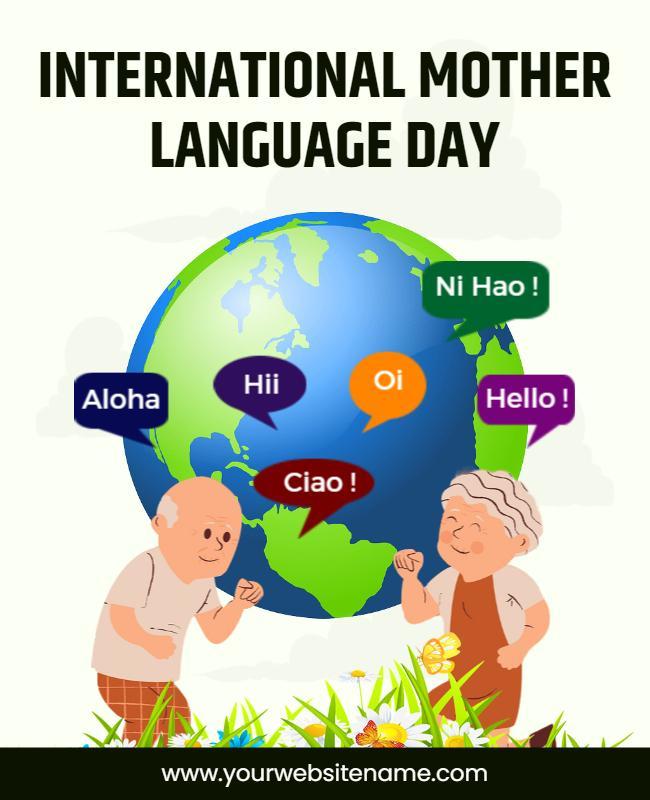 Colorful Celebratory International Mother Language Day Poster Template