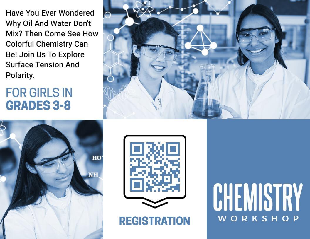 Colorful Chemistry Workshop for Girls Tri Fold Brochure Template