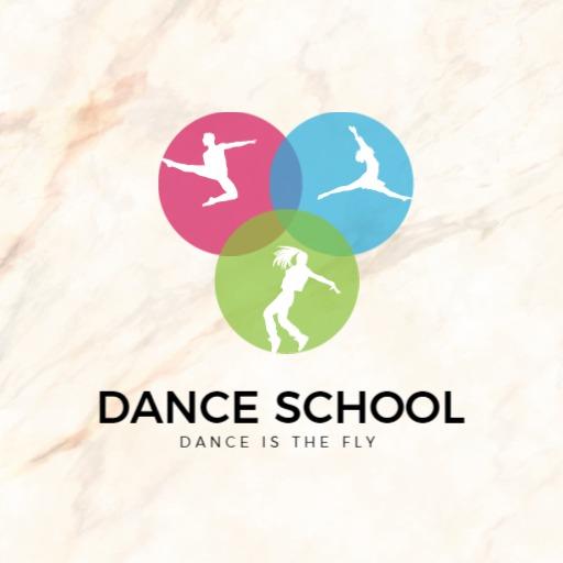 Colorful Circles Displaying Dance School Energy and Motion Logo Template