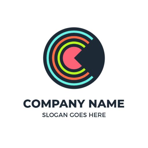 Colorful Circular Design Featuring C Letter for Branding Logo Template