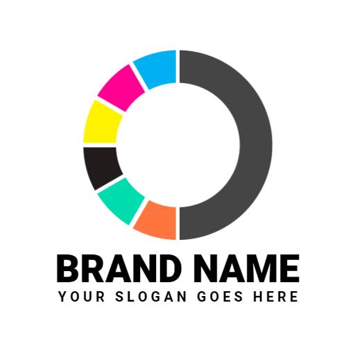 Colorful Circular Design Representing Modern Printer Solutions Logo Template