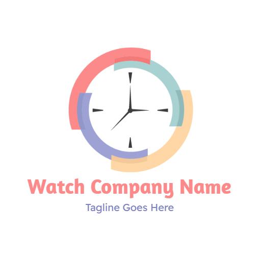 Colorful Circular Design Representing Modern Watch Logo Template