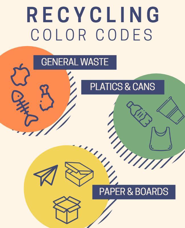 Colorful Circular Recycling Information Code Poster Template
