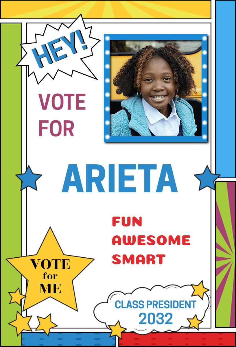 Colorful Class President Election Campaign Invitation Template
