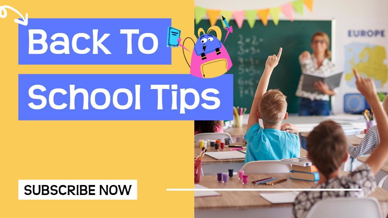Colorful Classroom Back To School Tips YouTube Thumbnail Template