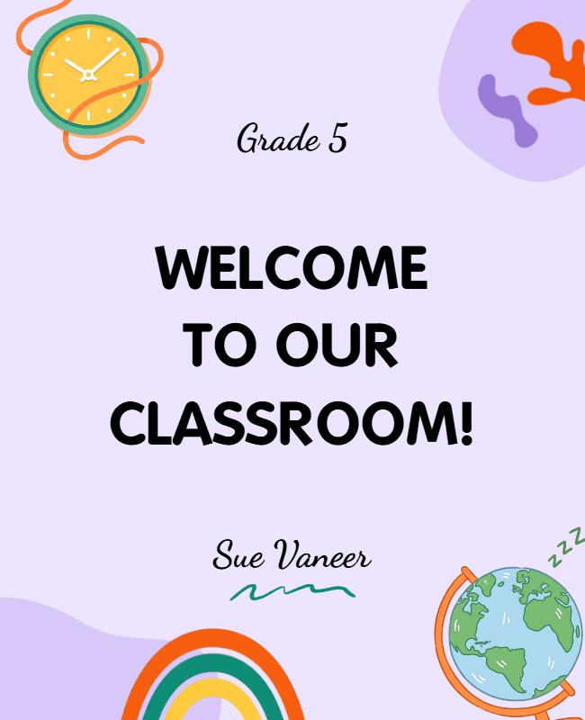Colorful Classroom Welcome Poster Template