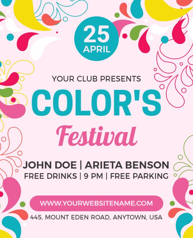 Colorful Club Festival Event Flyer Template