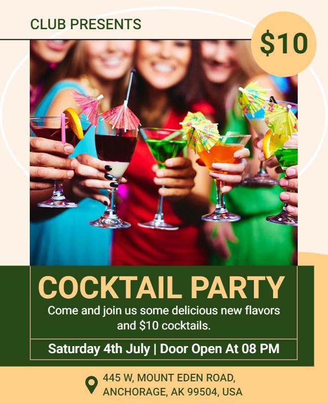 Colorful Cocktail Party Invitation Flyer Template