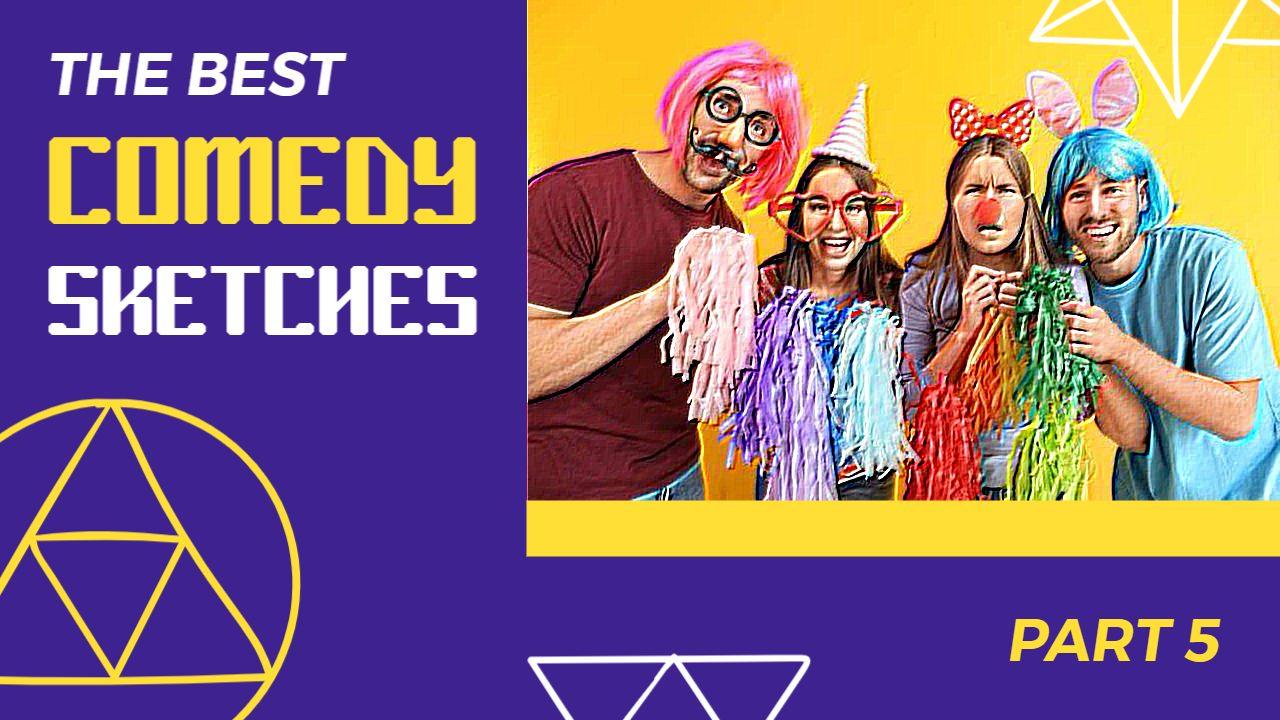 Colorful Comedy Sketches Fun YouTube Thumbnail Template
