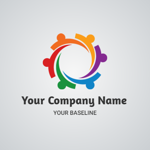 Colorful Community Collaboration Emphasizes Company Values Logo Template