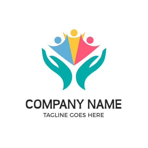 Colorful Community Support Emphasizing Non Profit Values Logo Template