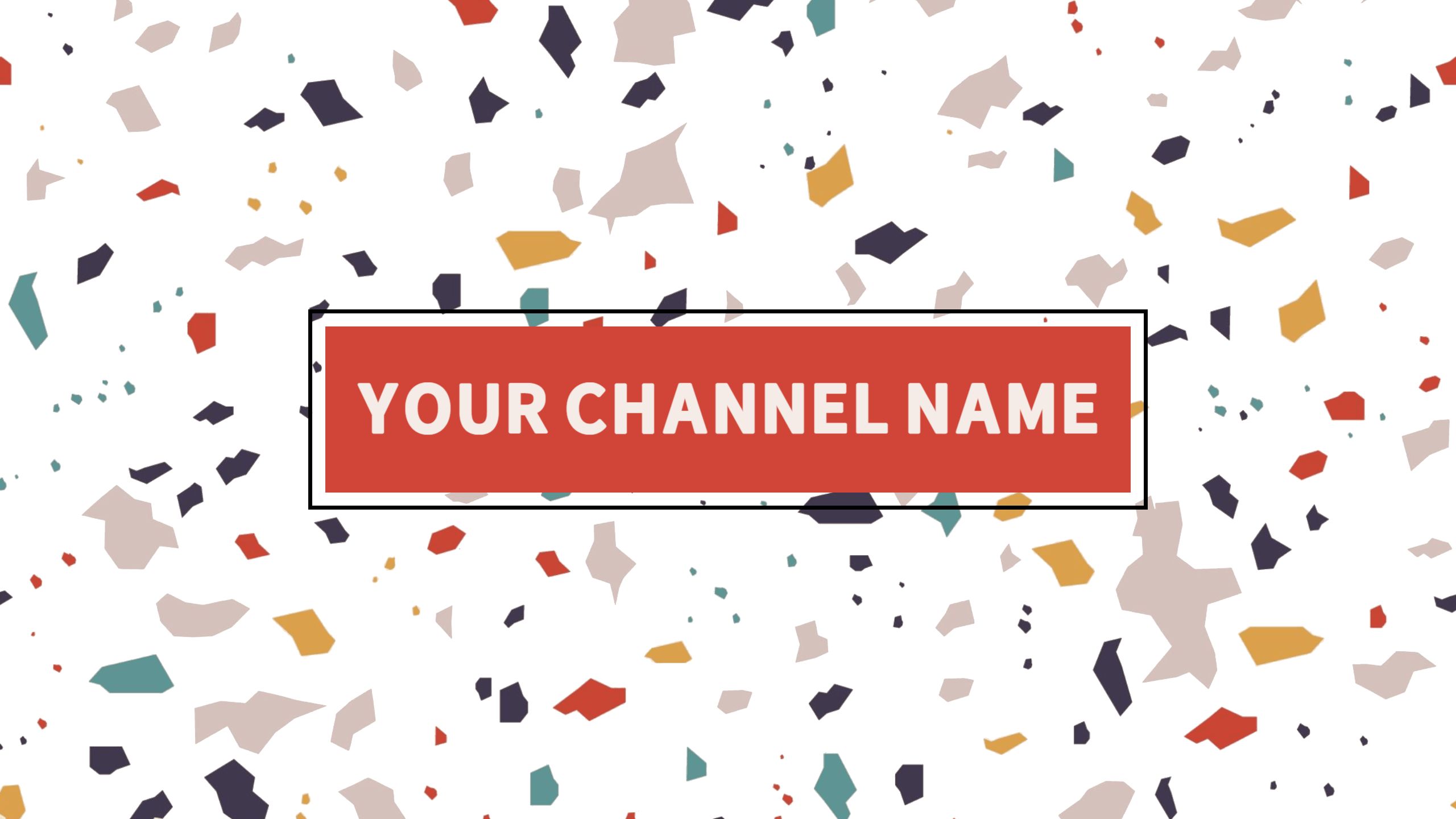 Colorful Confetti Pattern with Your Channel Name YouTube Banner Template