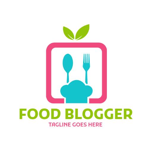 Colorful Cooking Elements Representing a Food Blogger Logo Template