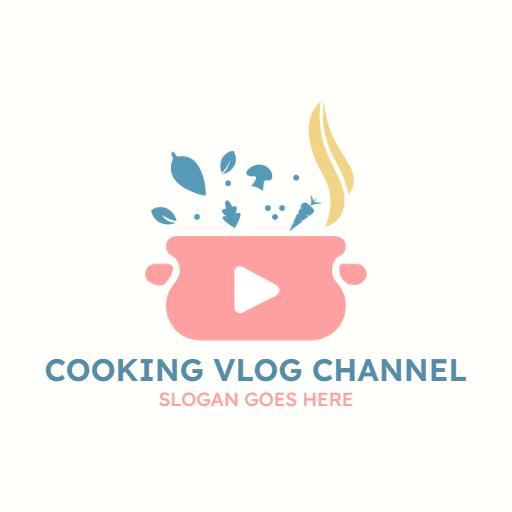 Colorful Cooking Utensils Inspire Creative Vlogger Logo Template