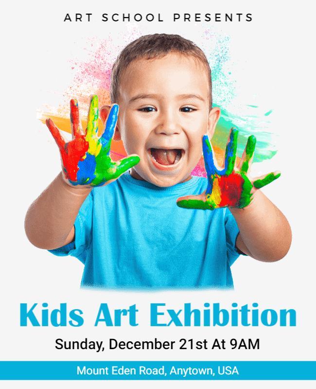 Colorful Creative Kids Art Exhibition Flyer Template
