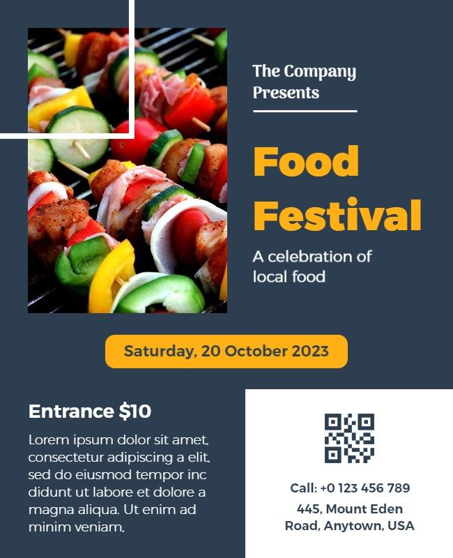 Colorful Culinary Delights Food Festival Poster Template