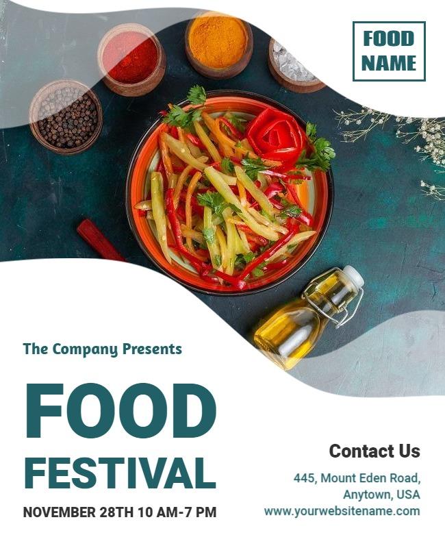 Colorful Culinary Experience Food Festival Poster Template