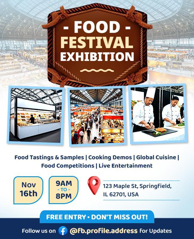 Colorful Culinary Food Festival Exhibition Poster Template