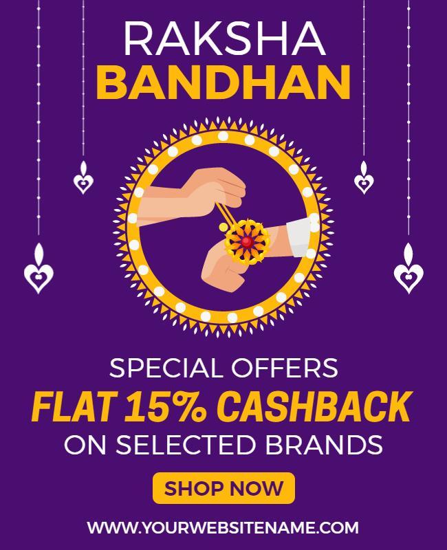 Colorful Cultural Raksha Bandhan Celebration Poster Template