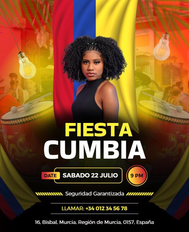 Colorful Cumbia Dance Party Event Flyer Template