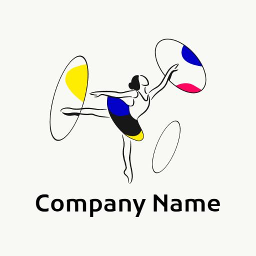 Colorful Dancer Representing Ballet Artistry and Grace Logo Template