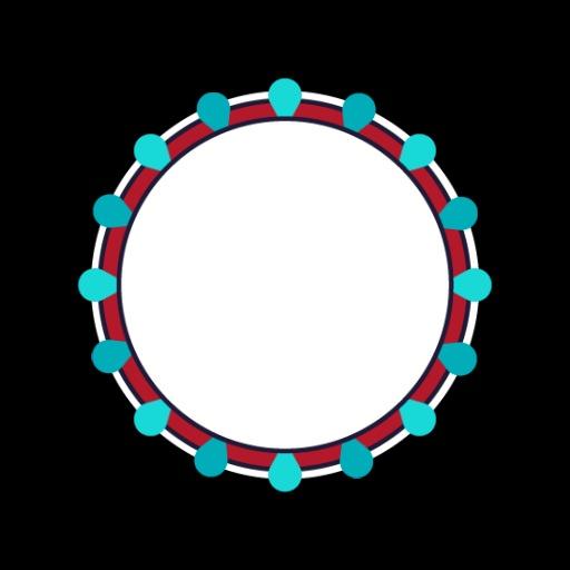 Colorful Decorated Border Surrounding a Blank Circle Logo Template