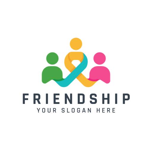 Colorful Design Symbolizing Connection and Unity in Friendship Logo Template