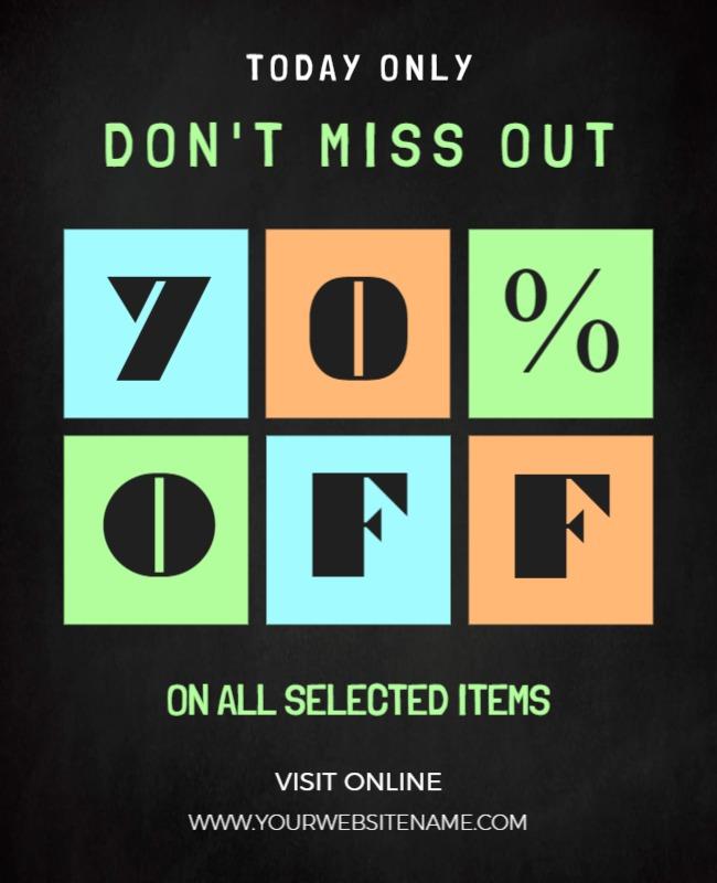 Colorful Discount Sale Announcement Poster Template