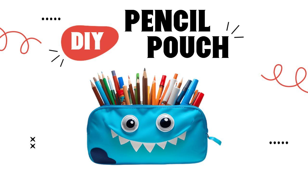 Colorful DIY Pencil Pouch Craft Learning YouTube Thumbnail Template