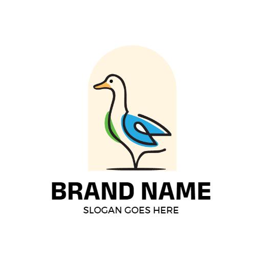 Colorful Duck Design Symbolizing Nature and Wildlife Logo Template