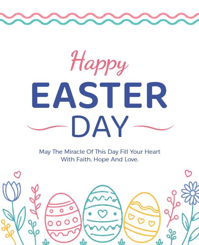 Colorful Easter Day Greeting Poster Template