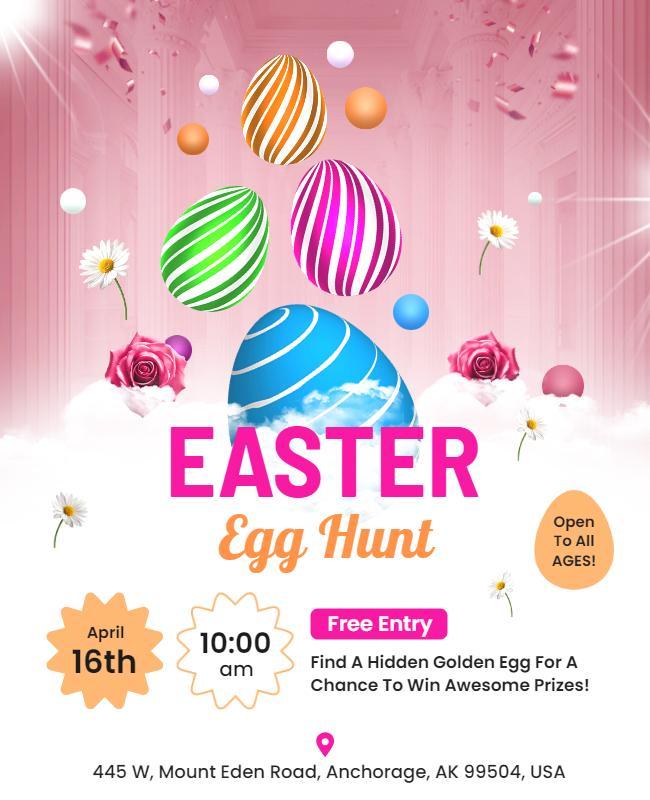 Colorful Easter Egg Hunt Event Flyer Template