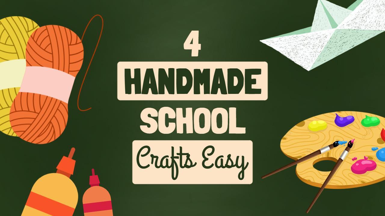 Colorful Easy Handmade School Crafts Trending YouTube Thumbnail Template