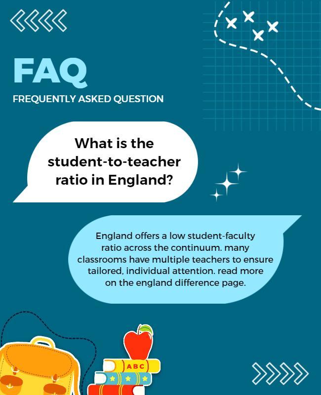 Colorful Educational FAQ on Student-Teacher Ratio Poster Template