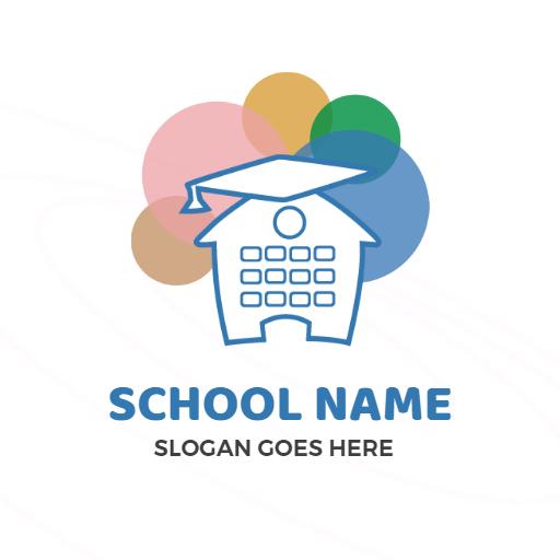 Colorful Educational Institution Illustrating Learning Logo Template