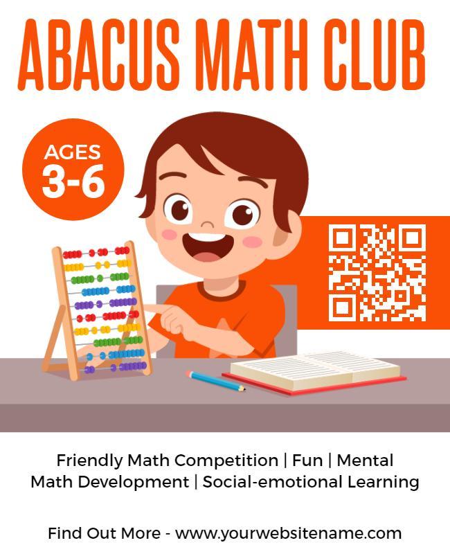 Colorful Engaging Abacus Math Club for Kids Flyer Template